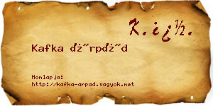 Kafka Árpád névjegykártya