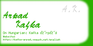 arpad kafka business card